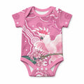 Australia Breast Cancer Awareness Baby Onesie Pink Cockatoo Ribbon Aboriginal Art