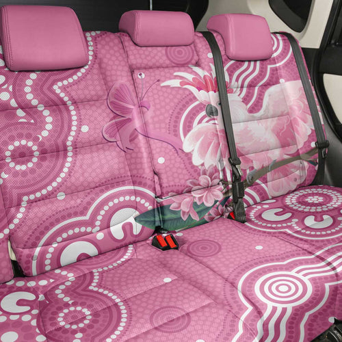 Australia Breast Cancer Awareness Back Car Seat Cover Pink Cockatoo Ribbon Aboriginal Art - Aussie Hoodie