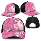 Australia Breast Cancer Awareness Baseball Net Cap Pink Cockatoo Ribbon Aboriginal Art - Aussie Hoodie