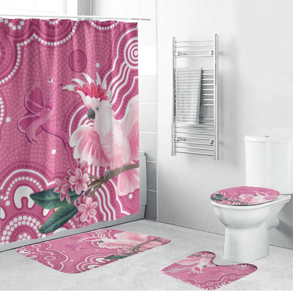 Australia Breast Cancer Awareness Bathroom Set Pink Cockatoo Ribbon Aboriginal Art - Aussie Hoodie