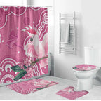 Australia Breast Cancer Awareness Bathroom Set Pink Cockatoo Ribbon Aboriginal Art - Aussie Hoodie
