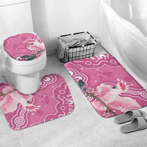 Australia Breast Cancer Awareness Bathroom Set Pink Cockatoo Ribbon Aboriginal Art - Aussie Hoodie