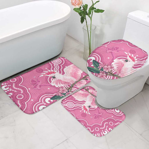 Australia Breast Cancer Awareness Bathroom Set Pink Cockatoo Ribbon Aboriginal Art - Aussie Hoodie