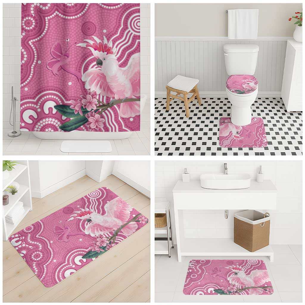 Australia Breast Cancer Awareness Bathroom Set Pink Cockatoo Ribbon Aboriginal Art - Aussie Hoodie