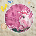 Australia Breast Cancer Awareness Beach Blanket Pink Cockatoo Ribbon Aboriginal Art - Aussie Hoodie