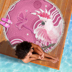 Australia Breast Cancer Awareness Beach Blanket Pink Cockatoo Ribbon Aboriginal Art - Aussie Hoodie