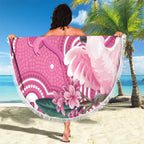 Australia Breast Cancer Awareness Beach Blanket Pink Cockatoo Ribbon Aboriginal Art - Aussie Hoodie