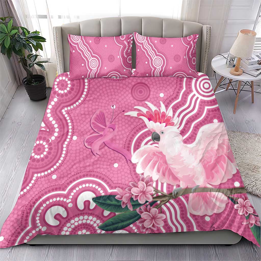Australia Breast Cancer Awareness Bedding Set Pink Cockatoo Ribbon Aboriginal Art - Aussie Hoodie