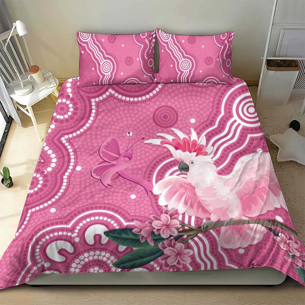 Australia Breast Cancer Awareness Bedding Set Pink Cockatoo Ribbon Aboriginal Art - Aussie Hoodie