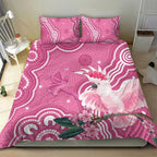 Australia Breast Cancer Awareness Bedding Set Pink Cockatoo Ribbon Aboriginal Art - Aussie Hoodie