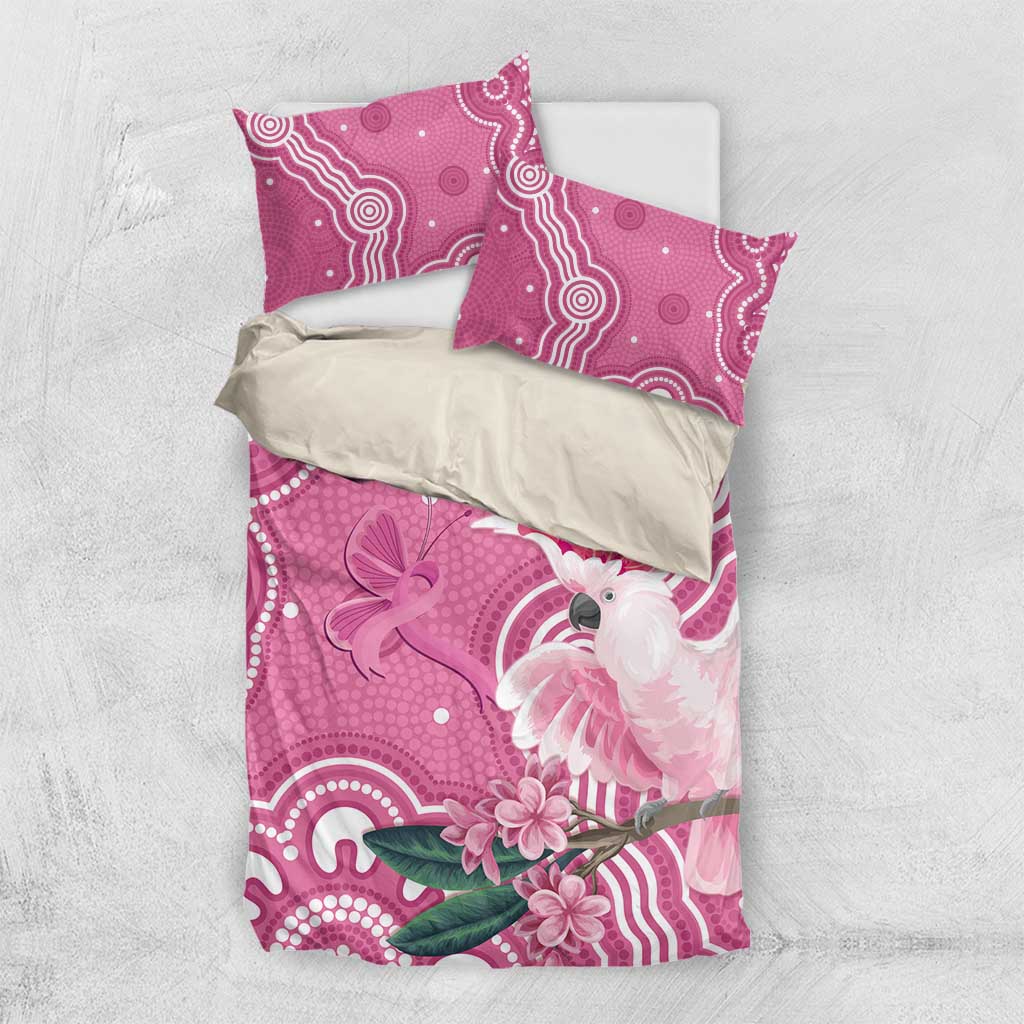 Australia Breast Cancer Awareness Bedding Set Pink Cockatoo Ribbon Aboriginal Art - Aussie Hoodie