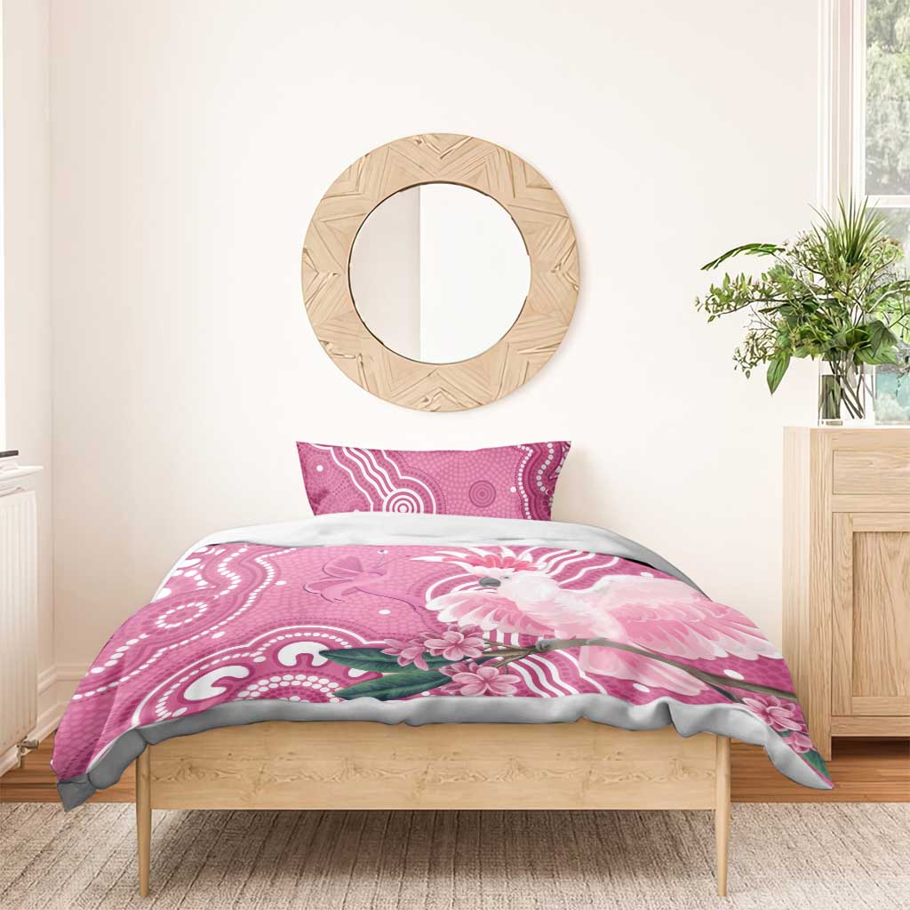 Australia Breast Cancer Awareness Bedding Set Pink Cockatoo Ribbon Aboriginal Art - Aussie Hoodie