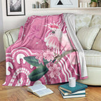 Australia Breast Cancer Awareness Blanket Pink Cockatoo Ribbon Aboriginal Art - Aussie Hoodie