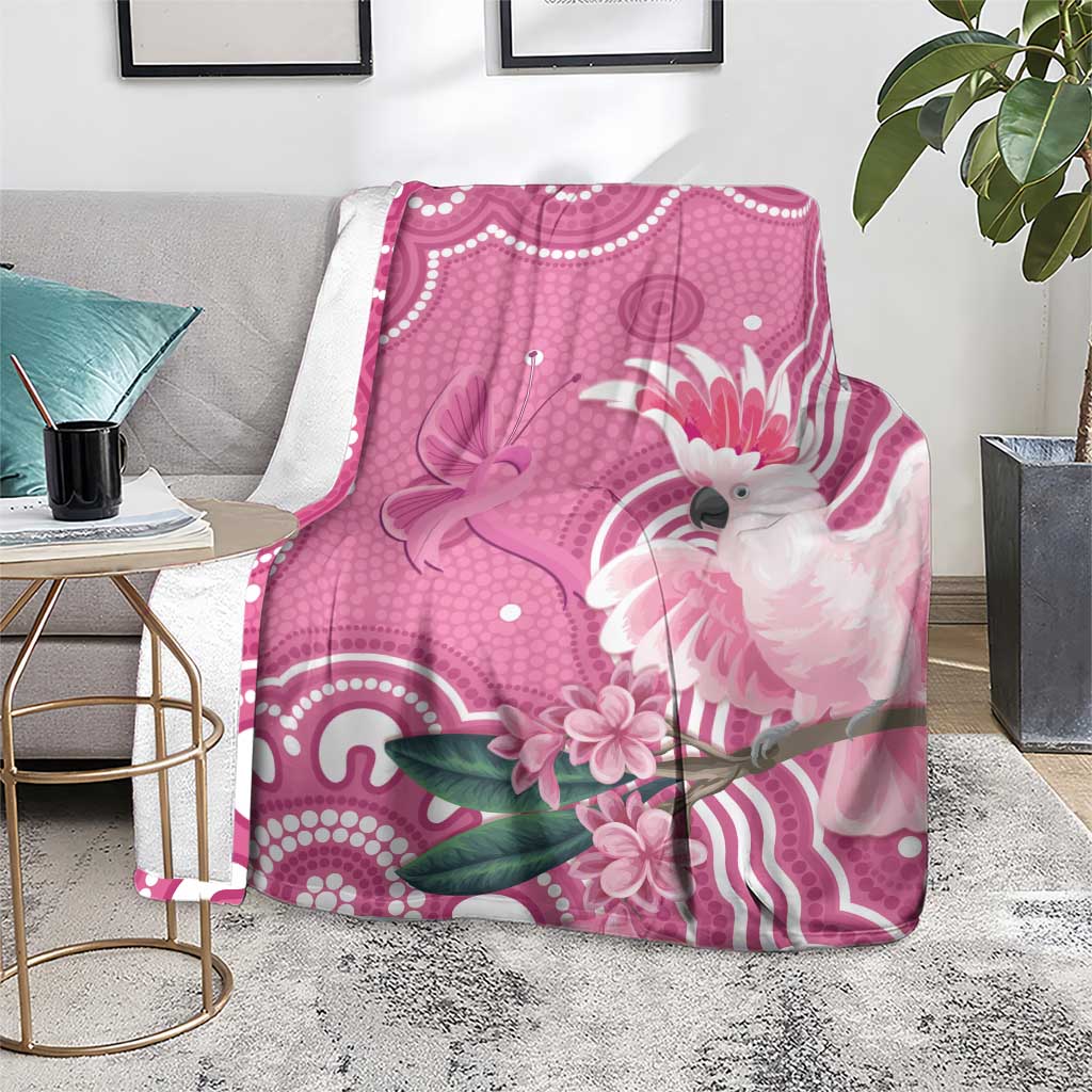 Australia Breast Cancer Awareness Blanket Pink Cockatoo Ribbon Aboriginal Art - Aussie Hoodie