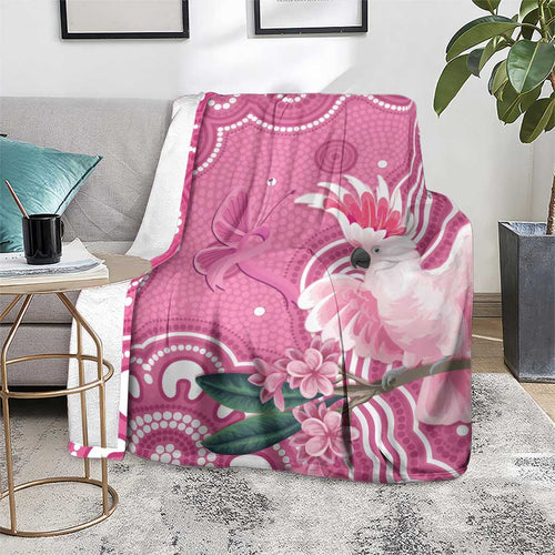 Australia Breast Cancer Awareness Blanket Pink Cockatoo Ribbon Aboriginal Art - Aussie Hoodie