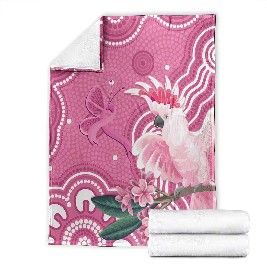 Australia Breast Cancer Awareness Blanket Pink Cockatoo Ribbon Aboriginal Art - Aussie Hoodie