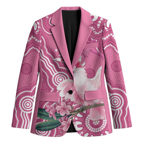 Australia Breast Cancer Awareness Blazer Pink Cockatoo Ribbon Aboriginal Art - Aussie Hoodie