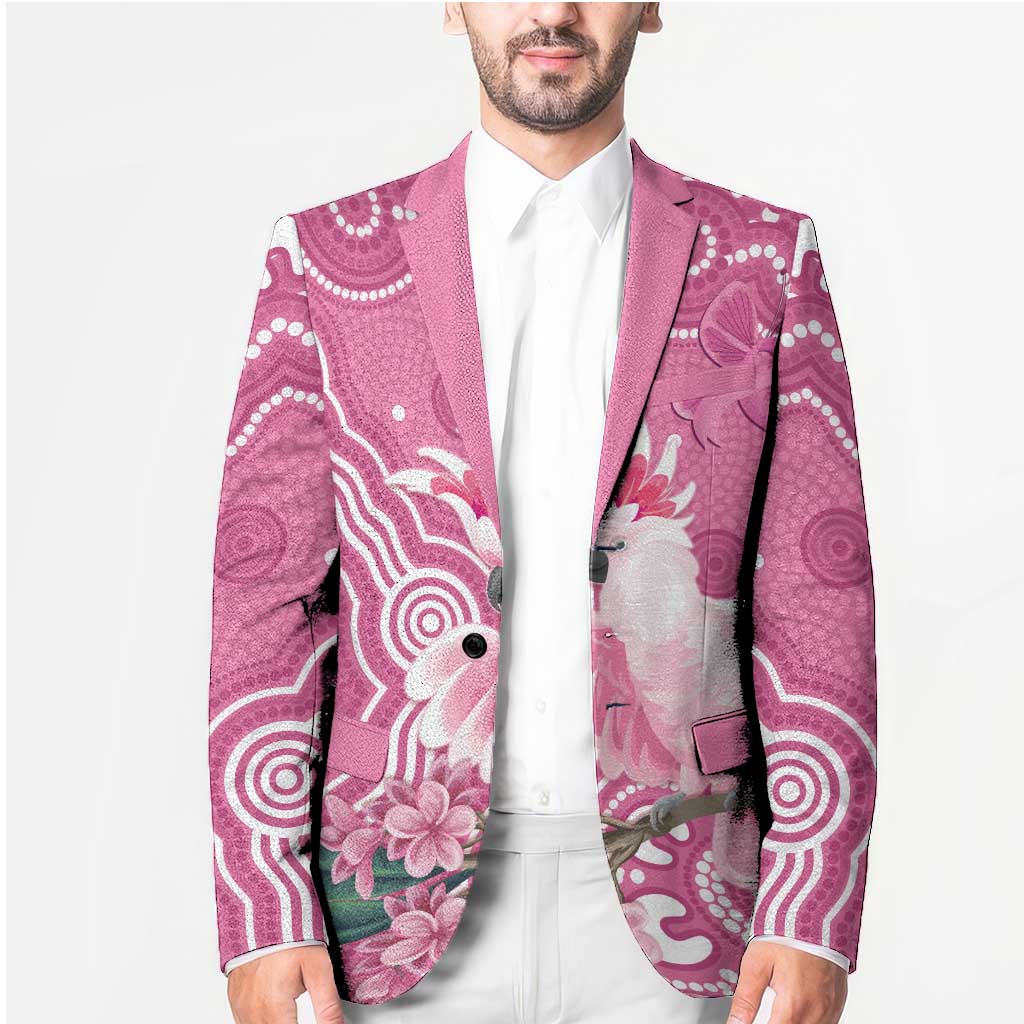 Australia Breast Cancer Awareness Blazer Pink Cockatoo Ribbon Aboriginal Art - Aussie Hoodie