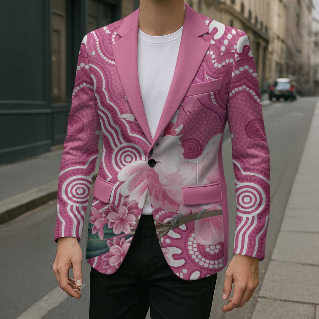 Australia Breast Cancer Awareness Blazer Pink Cockatoo Ribbon Aboriginal Art - Aussie Hoodie