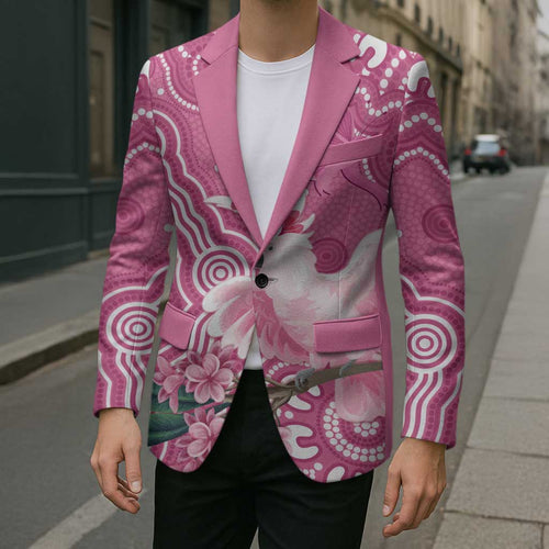 Australia Breast Cancer Awareness Blazer Pink Cockatoo Ribbon Aboriginal Art - Aussie Hoodie