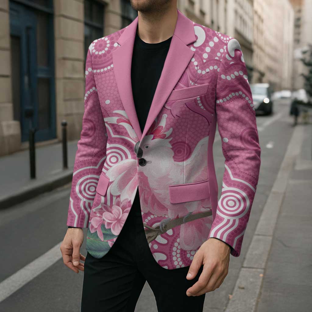 Australia Breast Cancer Awareness Blazer Pink Cockatoo Ribbon Aboriginal Art - Aussie Hoodie