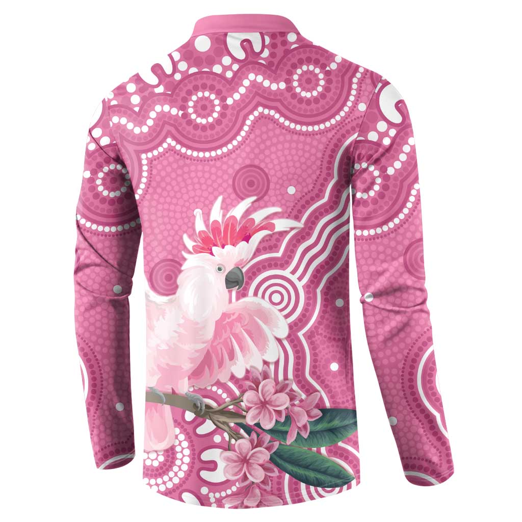 Australia Breast Cancer Awareness Button Sweatshirt Pink Cockatoo Ribbon Aboriginal Art - Aussie Hoodie