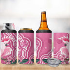 Australia Breast Cancer Awareness 4 in 1 Can Cooler Tumbler Pink Cockatoo Ribbon Aboriginal Art - Aussie Hoodie