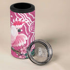 Australia Breast Cancer Awareness 4 in 1 Can Cooler Tumbler Pink Cockatoo Ribbon Aboriginal Art - Aussie Hoodie