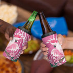 Australia Breast Cancer Awareness 4 in 1 Can Cooler Tumbler Pink Cockatoo Ribbon Aboriginal Art - Aussie Hoodie