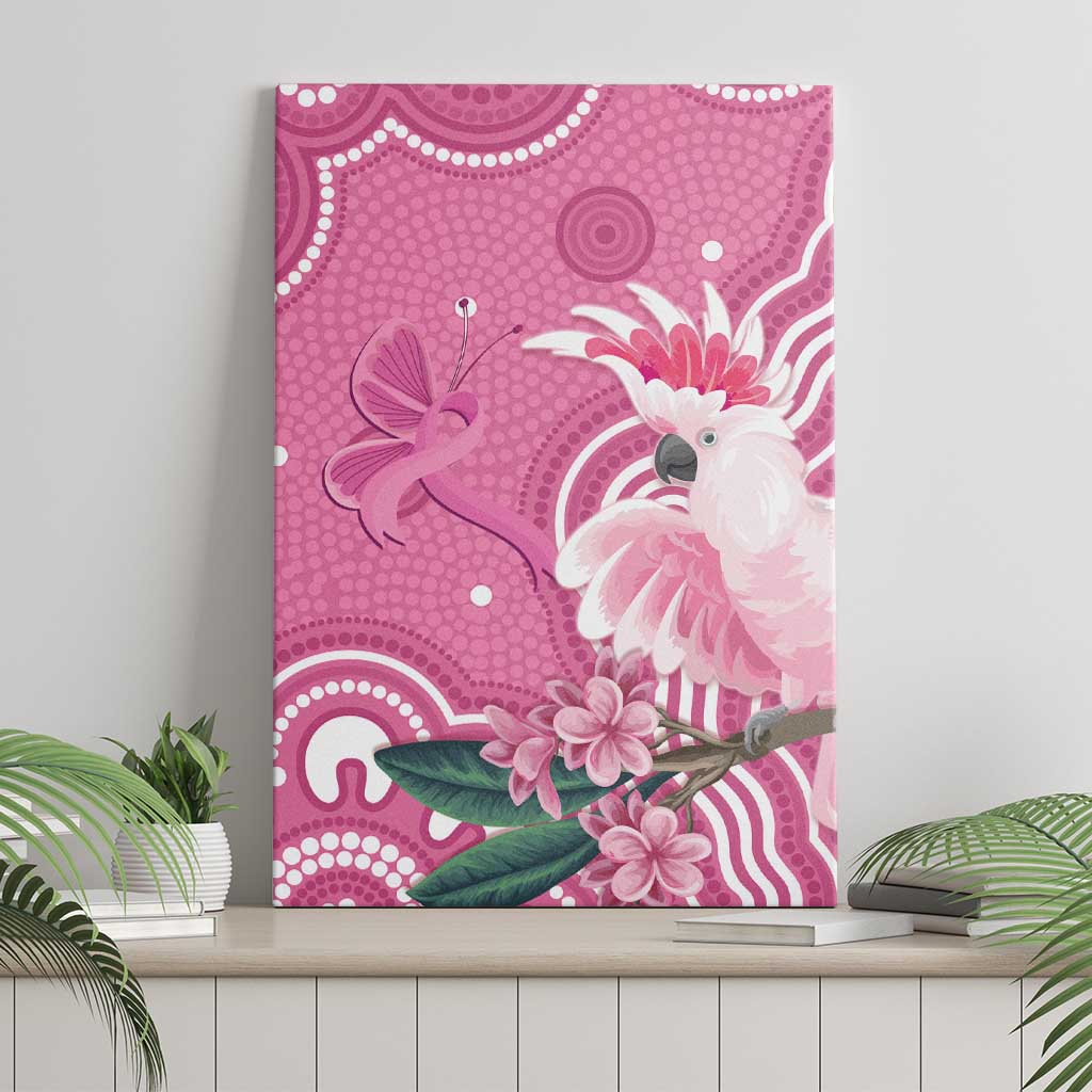 Australia Breast Cancer Awareness Canvas Wall Art Pink Cockatoo Ribbon Aboriginal Art - Aussie Hoodie