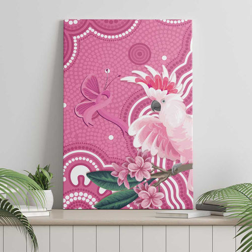 Australia Breast Cancer Awareness Canvas Wall Art Pink Cockatoo Ribbon Aboriginal Art - Aussie Hoodie