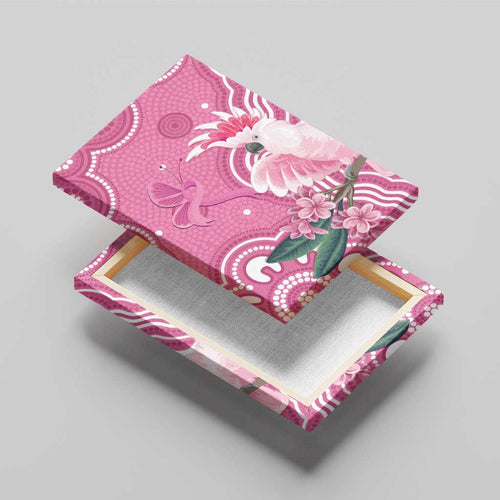 Australia Breast Cancer Awareness Canvas Wall Art Pink Cockatoo Ribbon Aboriginal Art - Aussie Hoodie