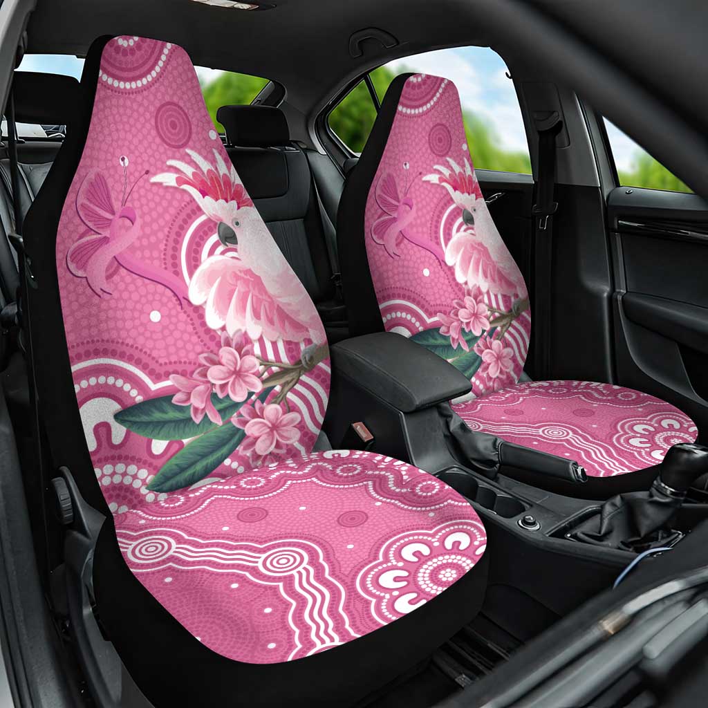 Australia Breast Cancer Awareness Car Seat Cover Pink Cockatoo Ribbon Aboriginal Art - Aussie Hoodie