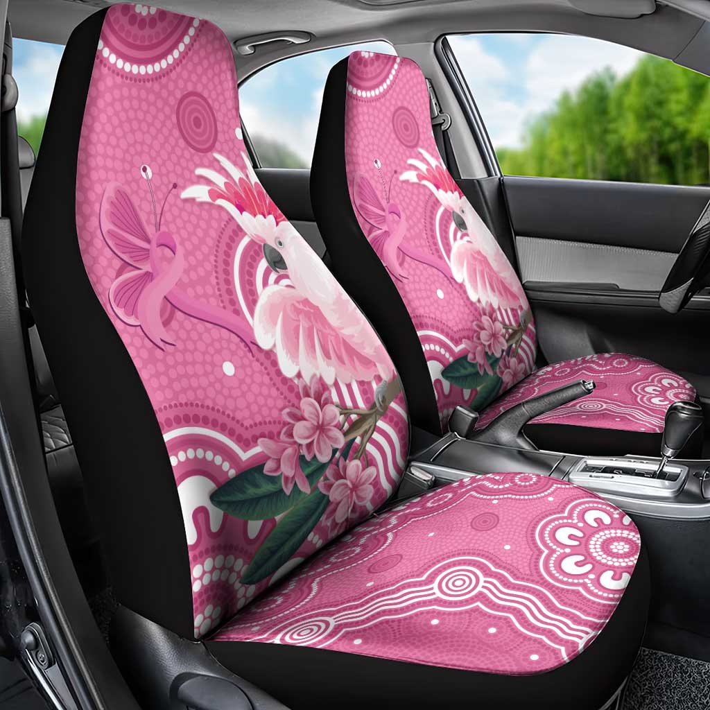 Australia Breast Cancer Awareness Car Seat Cover Pink Cockatoo Ribbon Aboriginal Art - Aussie Hoodie