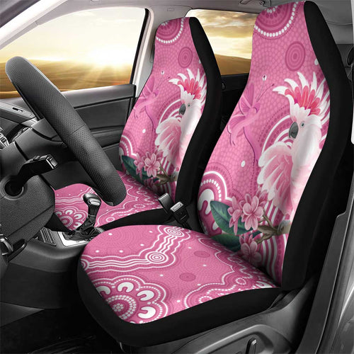 Australia Breast Cancer Awareness Car Seat Cover Pink Cockatoo Ribbon Aboriginal Art - Aussie Hoodie