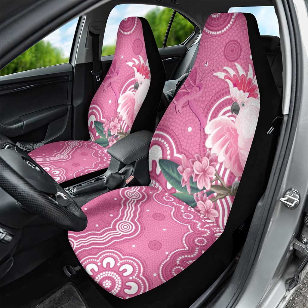 Australia Breast Cancer Awareness Car Seat Cover Pink Cockatoo Ribbon Aboriginal Art - Aussie Hoodie