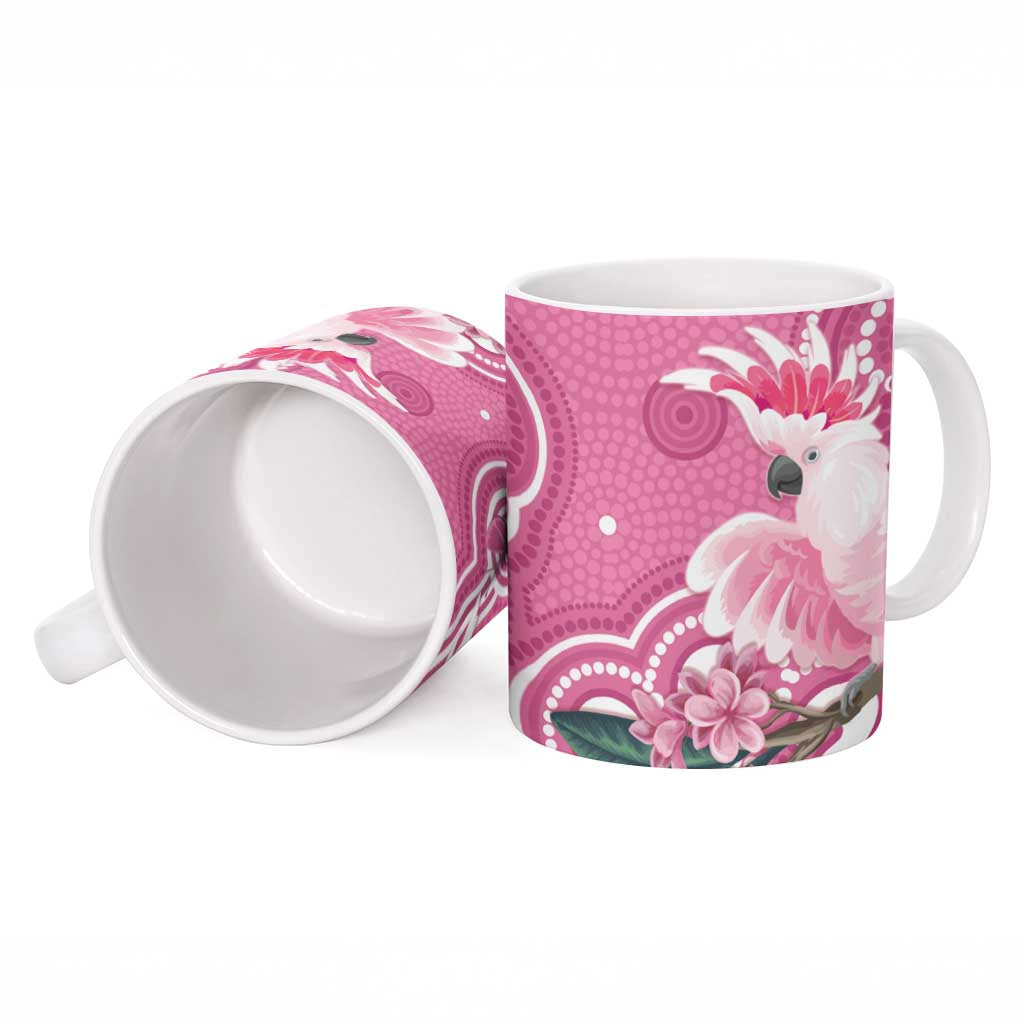 Australia Breast Cancer Awareness Ceramic Mug Pink Cockatoo Ribbon Aboriginal Art - Aussie Hoodie