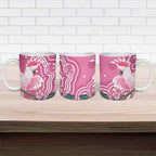 Australia Breast Cancer Awareness Ceramic Mug Pink Cockatoo Ribbon Aboriginal Art - Aussie Hoodie
