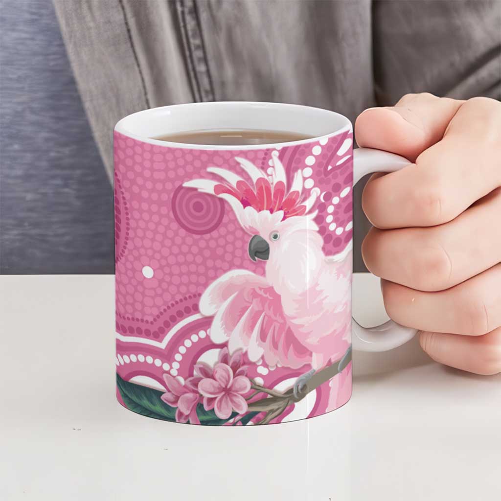 Australia Breast Cancer Awareness Ceramic Mug Pink Cockatoo Ribbon Aboriginal Art - Aussie Hoodie