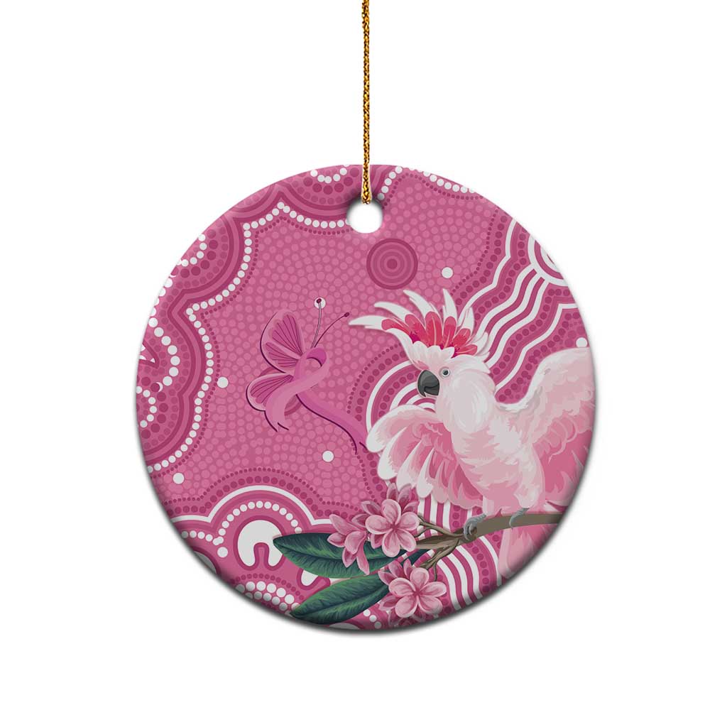 Australia Breast Cancer Awareness Ceramic Ornament Pink Cockatoo Ribbon Aboriginal Art - Aussie Hoodie