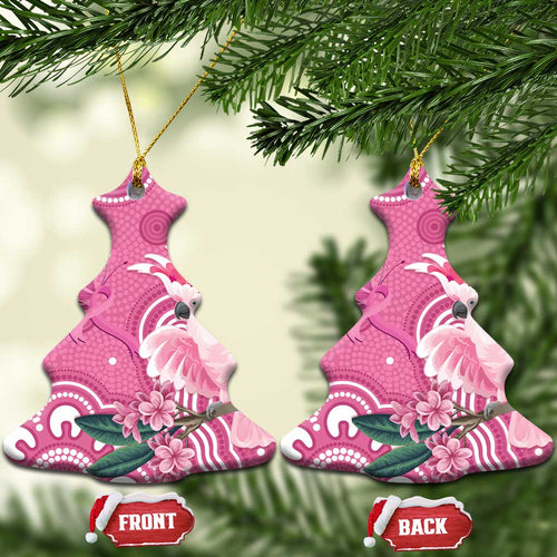 Australia Breast Cancer Awareness Ceramic Ornament Pink Cockatoo Ribbon Aboriginal Art - Aussie Hoodie