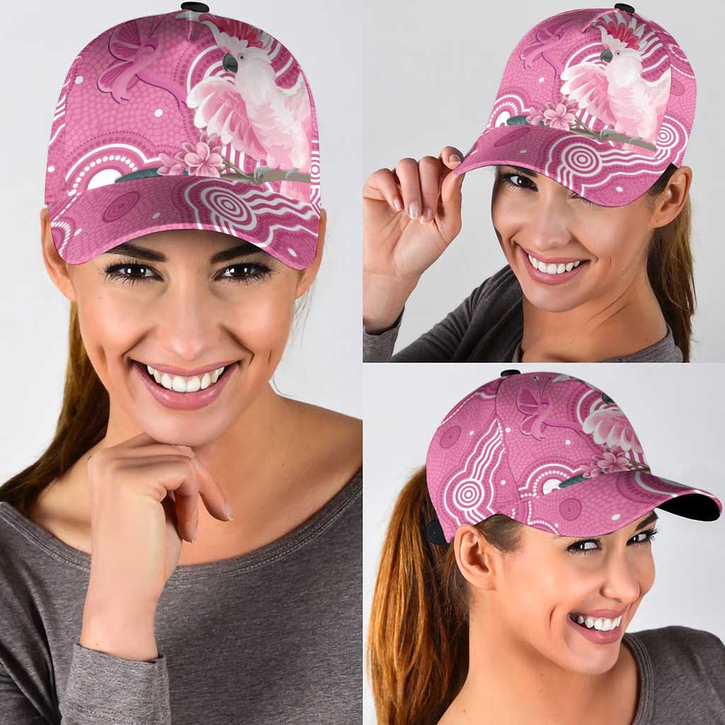 Australia Breast Cancer Awareness Classic Cap Pink Cockatoo Ribbon Aboriginal Art - Aussie Hoodie