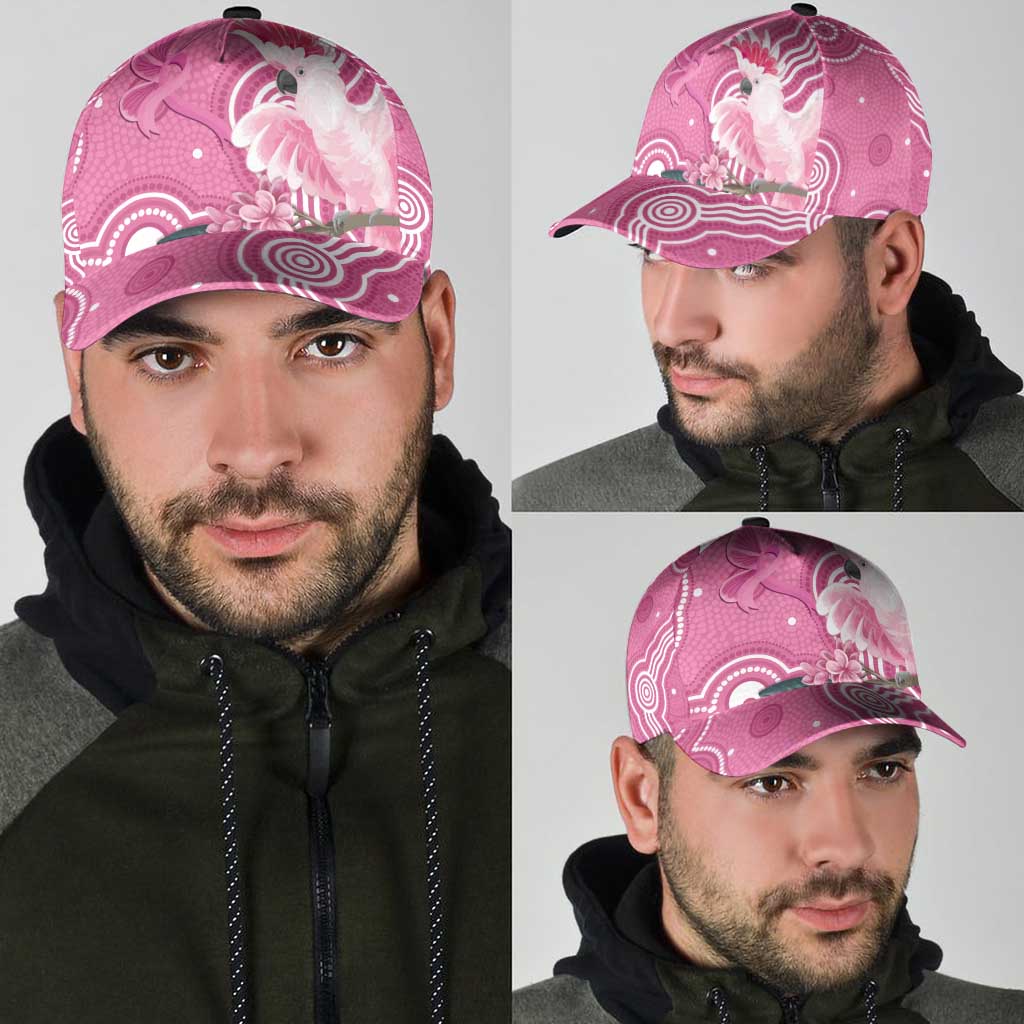 Australia Breast Cancer Awareness Classic Cap Pink Cockatoo Ribbon Aboriginal Art - Aussie Hoodie