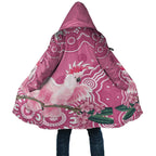 Australia Breast Cancer Awareness Cloak Pink Cockatoo Ribbon Aboriginal Art - Aussie Hoodie