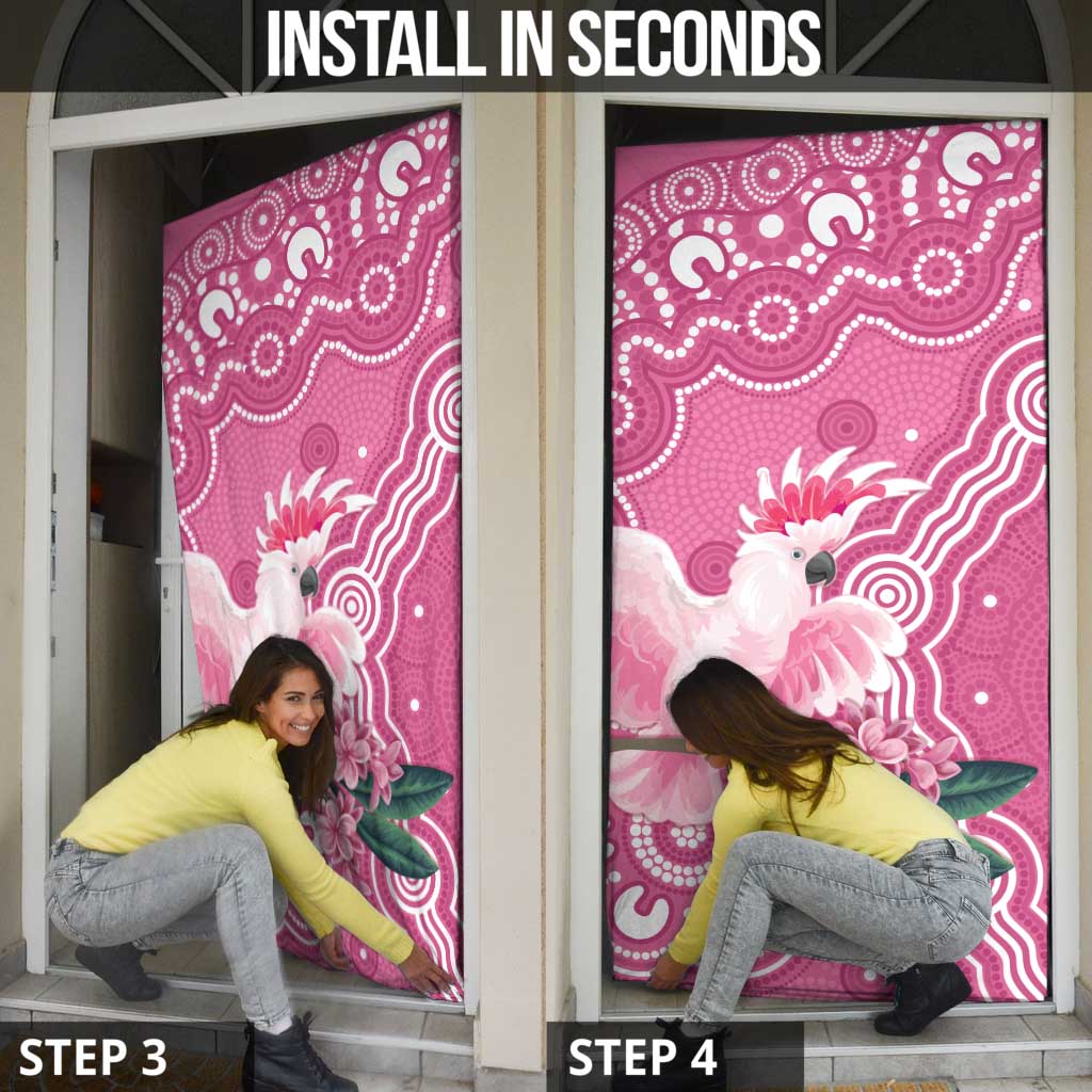 Australia Breast Cancer Awareness Door Cover Pink Cockatoo Ribbon Aboriginal Art - Aussie Hoodie