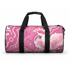 Australia Breast Cancer Awareness Duffle Bag Pink Cockatoo Ribbon Aboriginal Art