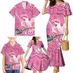 Australia Breast Cancer Awareness Family Matching Mermaid Dress and Hawaiian Shirt Pink Cockatoo Ribbon Aboriginal Art - Aussie Hoodie