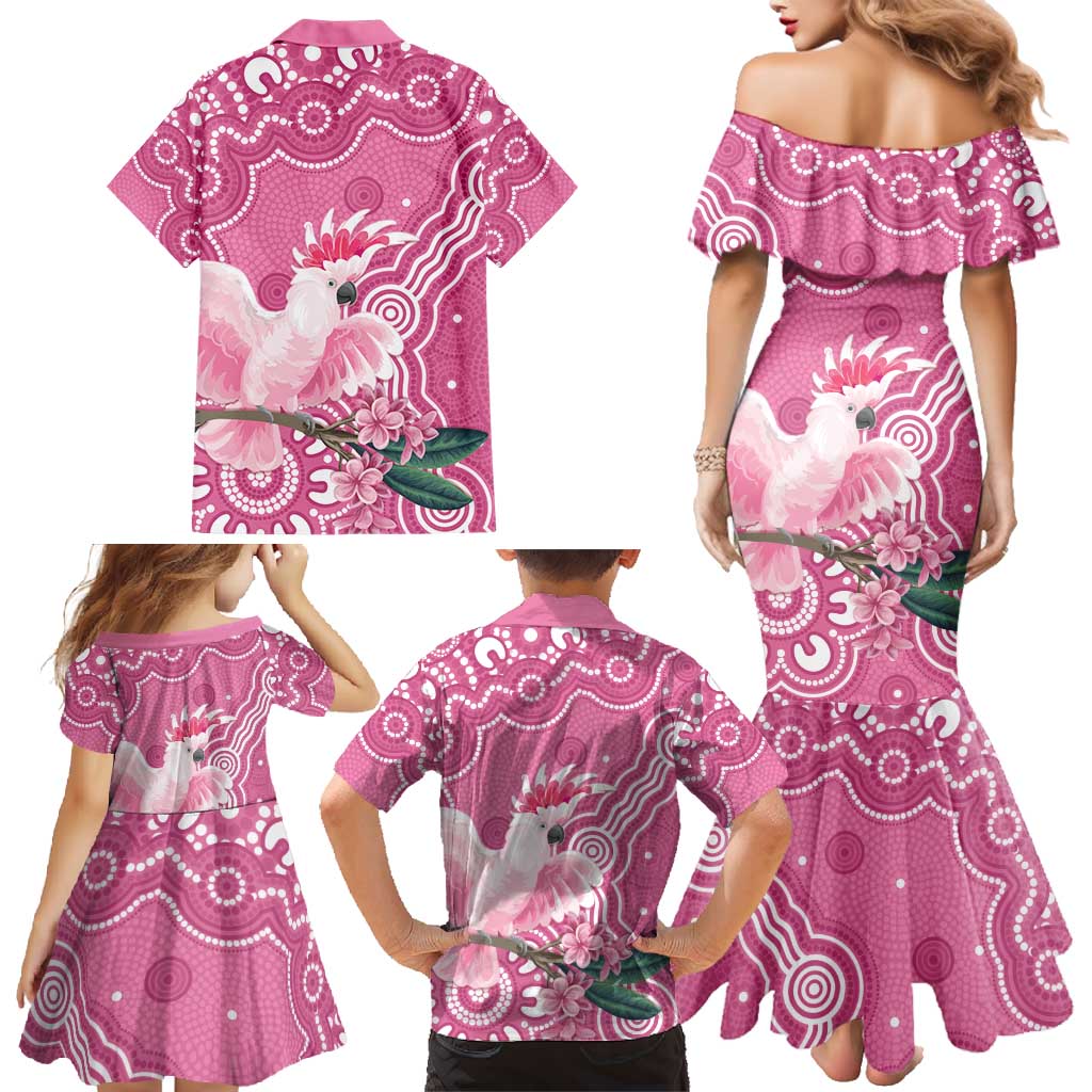 Australia Breast Cancer Awareness Family Matching Mermaid Dress and Hawaiian Shirt Pink Cockatoo Ribbon Aboriginal Art - Aussie Hoodie