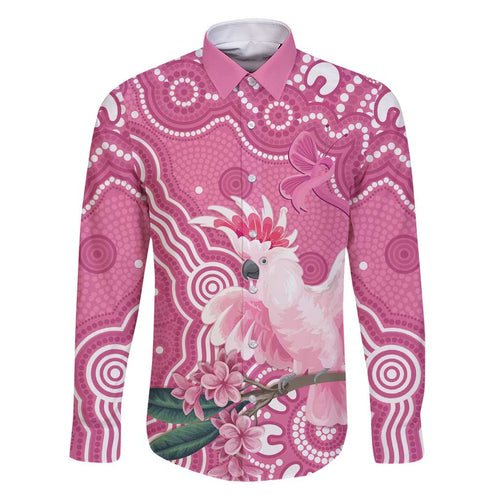 Australia Breast Cancer Awareness Family Matching Mermaid Dress and Hawaiian Shirt Pink Cockatoo Ribbon Aboriginal Art - Aussie Hoodie