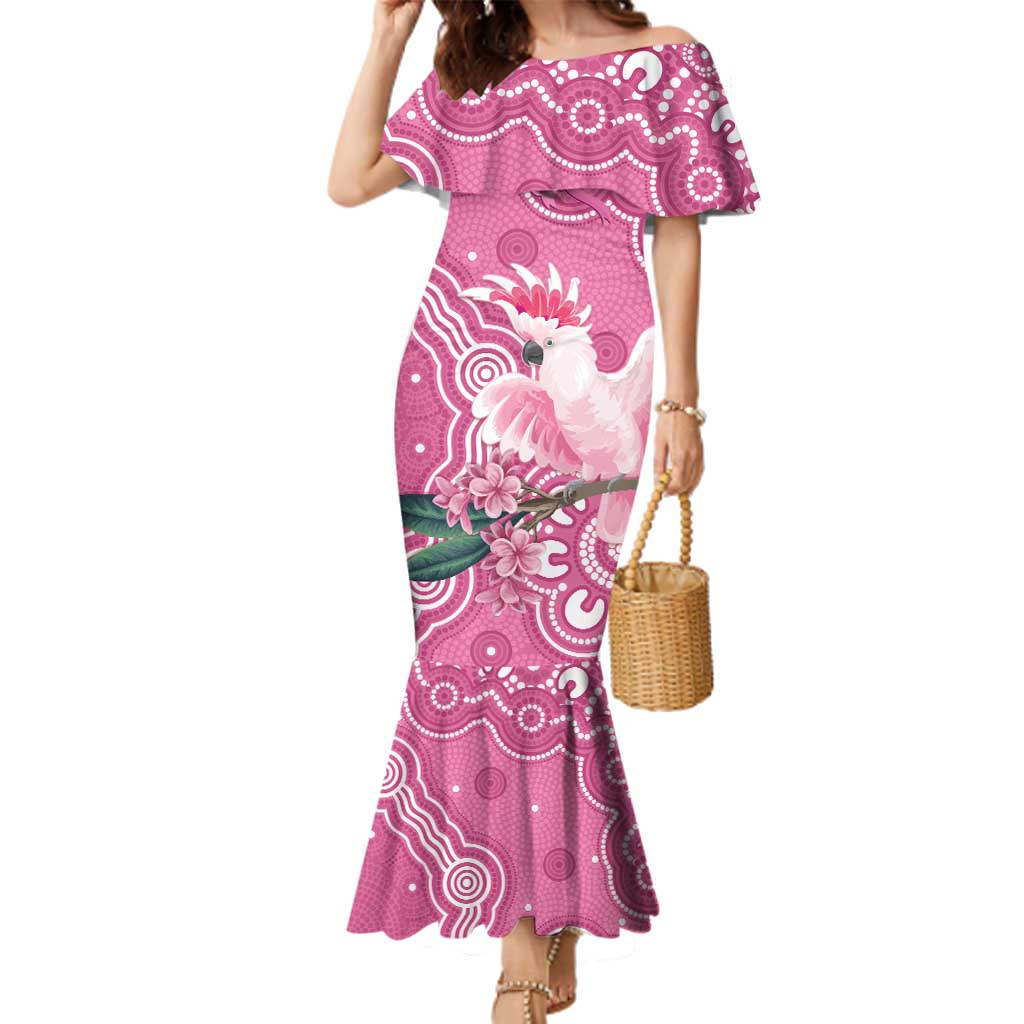 Australia Breast Cancer Awareness Family Matching Mermaid Dress and Hawaiian Shirt Pink Cockatoo Ribbon Aboriginal Art - Aussie Hoodie